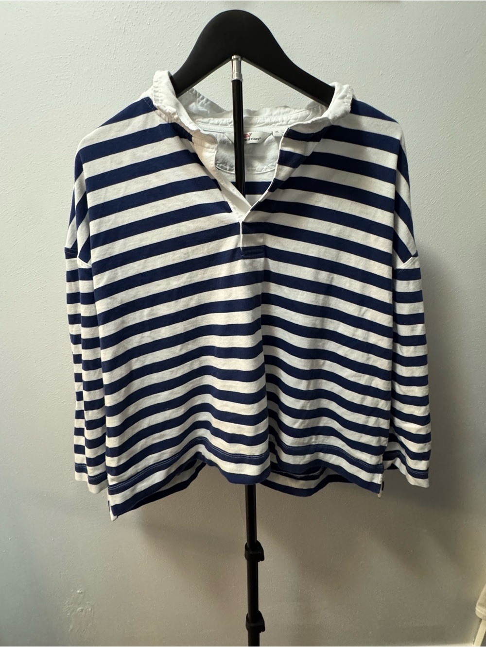 Vineyard Vines Navy & White Striped Long-Sleeve Tee